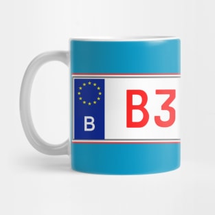 Belgium car license plate Mug